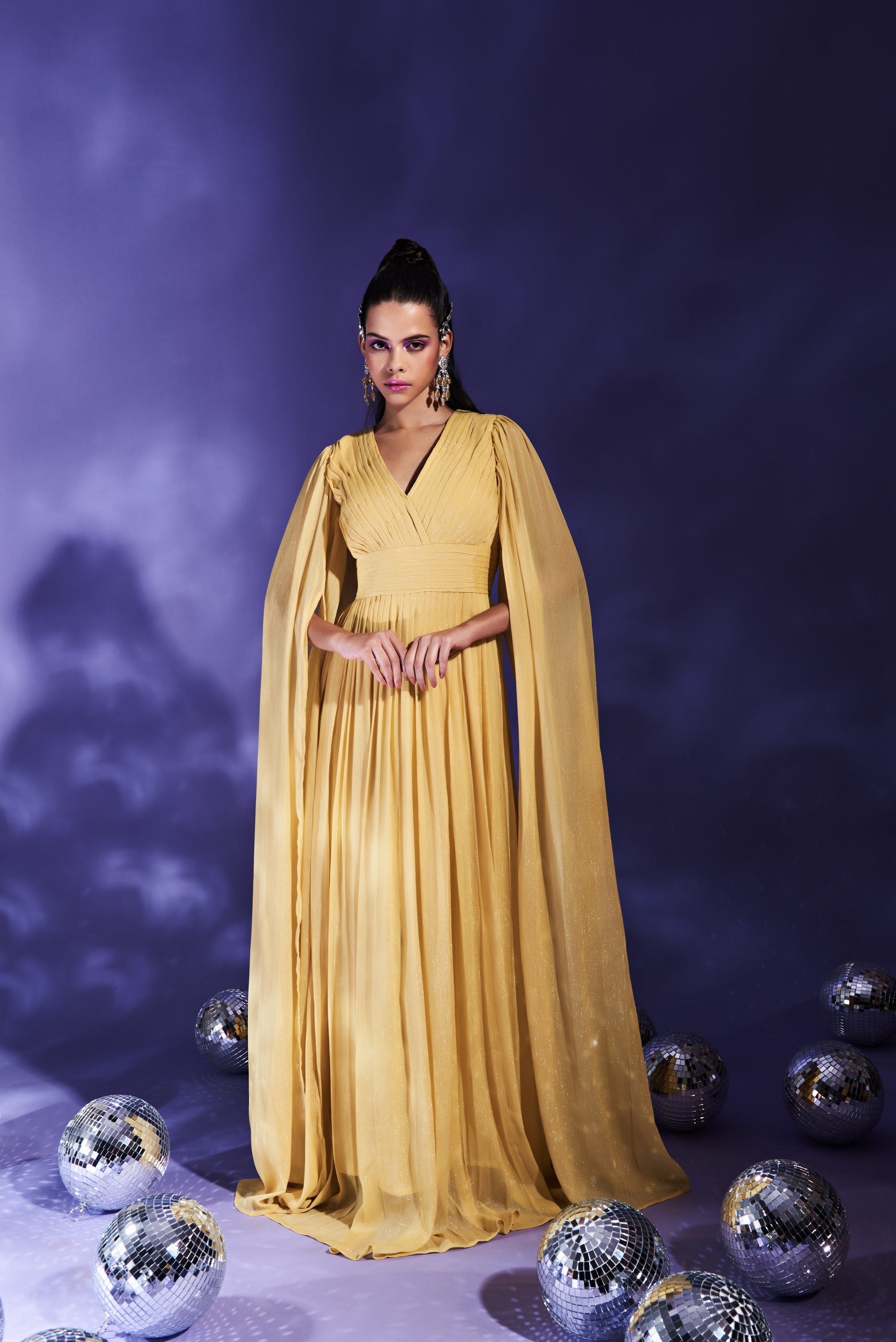 Wings' Yellow Chiffon Gown