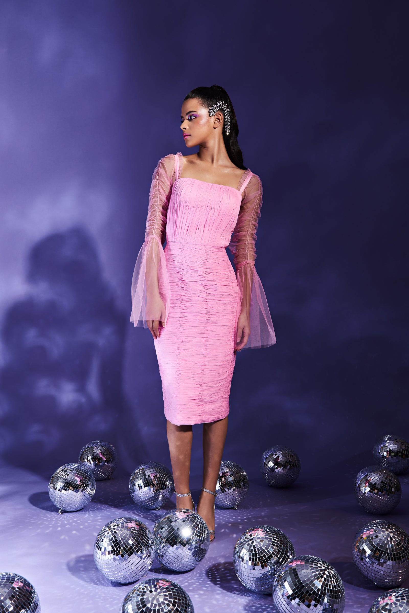 Enchanting Pink Ruched Dress