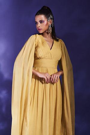 Wings' Yellow Chiffon Gown