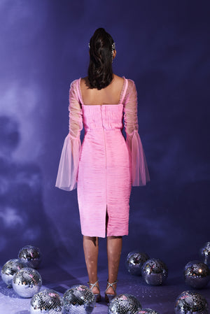 Enchanting Pink Ruched Dress