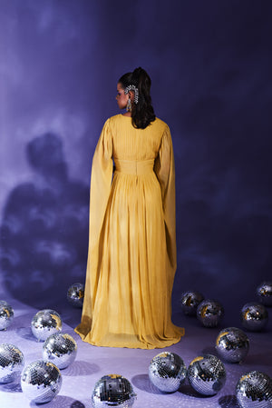 Wings' Yellow Chiffon Gown